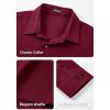 imageJMIERR Mens Shirt Waffle Button Down Shirts Long Sleeve Casual Work Dress ShirtC Red