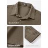 imageJMIERR Mens Shirt Waffle Button Down Shirts Long Sleeve Casual Work Dress ShirtD Dark Khaki