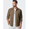 imageJMIERR Mens Shirt Waffle Button Down Shirts Long Sleeve Casual Work Dress ShirtD Dark Khaki