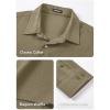 imageJMIERR Mens Shirt Waffle Button Down Shirts Long Sleeve Casual Work Dress ShirtD Khaki