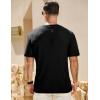 imageJMIERR Mens T Shirt Casual Solid Color Cotton Crewneck Stretch Short Sleeve Waffle Knit TeesBlack