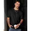 imageJMIERR Mens T Shirt Casual Solid Color Cotton Crewneck Stretch Short Sleeve Waffle Knit TeesBlack