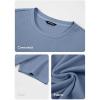 imageJMIERR Mens T Shirt Casual Solid Color Cotton Crewneck Stretch Short Sleeve Waffle Knit TeesBlue