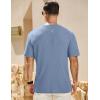 imageJMIERR Mens T Shirt Casual Solid Color Cotton Crewneck Stretch Short Sleeve Waffle Knit TeesBlue