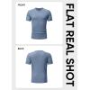 imageJMIERR Mens T Shirt Casual Solid Color Cotton Crewneck Stretch Short Sleeve Waffle Knit TeesBlue