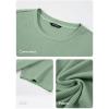 imageJMIERR Mens T Shirt Casual Solid Color Cotton Crewneck Stretch Short Sleeve Waffle Knit TeesGrass Green