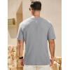 imageJMIERR Mens T Shirt Casual Solid Color Cotton Crewneck Stretch Short Sleeve Waffle Knit TeesGrey