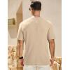 imageJMIERR Mens T Shirt Casual Solid Color Cotton Crewneck Stretch Short Sleeve Waffle Knit TeesParchment