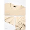 imageJMIERR Mens T Shirt Casual Solid Color Cotton Crewneck Stretch Short Sleeve Waffle Knit TeesParchment
