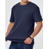imageJMIERR Mens T Shirt Casual Solid Color Cotton Crewneck Stretch Short Sleeve Waffle Knit TeesSail Blue