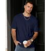 imageJMIERR Mens T Shirt Casual Solid Color Cotton Crewneck Stretch Short Sleeve Waffle Knit TeesSail Blue