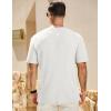 imageJMIERR Mens T Shirt Casual Solid Color Cotton Crewneck Stretch Short Sleeve Waffle Knit TeesWhite