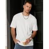imageJMIERR Mens T Shirt Casual Solid Color Cotton Crewneck Stretch Short Sleeve Waffle Knit TeesWhite