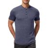 imageJMIERR Mens Muscle Henley Shirts Casual Short Sleeve Basic Button Longline TShirt Gym Workout Athletic TeeNavy Blue