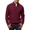 imageJMIERR Mens Quarter Zip Sweater Lightweight Mock Neck Casual Long Sleeve Knitted Solid Pullover SweatersA6 Biking Red