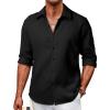 imageJMIERR Mens Shirt Waffle Button Down Shirts Long Sleeve Casual Work Dress Shirt0 Black