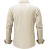 imageJMIERR Mens Button Down Dress Shirts Textured Long Sleeve Casual Hawaiian Beach Shirt with PocketApricot