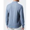 imageJMIERR Mens Button Down Dress Shirts Textured Long Sleeve Casual Hawaiian Beach Shirt with PocketBlue