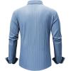 imageJMIERR Mens Button Down Dress Shirts Textured Long Sleeve Casual Hawaiian Beach Shirt with PocketBlue