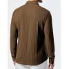 imageJMIERR Mens Button Down Dress Shirts Textured Long Sleeve Casual Hawaiian Beach Shirt with PocketBrown
