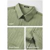 imageJMIERR Mens Button Down Dress Shirts Textured Long Sleeve Casual Hawaiian Beach Shirt with PocketGreen
