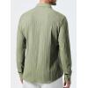 imageJMIERR Mens Button Down Dress Shirts Textured Long Sleeve Casual Hawaiian Beach Shirt with PocketGreen