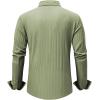 imageJMIERR Mens Button Down Dress Shirts Textured Long Sleeve Casual Hawaiian Beach Shirt with PocketGreen