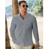 imageJMIERR Mens Button Down Dress Shirts Textured Long Sleeve Casual Hawaiian Beach Shirt with PocketGrey