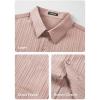 imageJMIERR Mens Button Down Dress Shirts Textured Long Sleeve Casual Hawaiian Beach Shirt with PocketPink