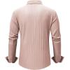 imageJMIERR Mens Button Down Dress Shirts Textured Long Sleeve Casual Hawaiian Beach Shirt with PocketPink