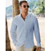 imageJMIERR Mens Button Down Dress Shirts Textured Long Sleeve Casual Hawaiian Beach Shirt with PocketSky Blue