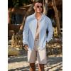 imageJMIERR Mens Button Down Dress Shirts Textured Long Sleeve Casual Hawaiian Beach Shirt with PocketSky Blue