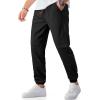 imageJMIERR Mens Joggers Casual Pants Stretch Elastic Waist Drawstring Tapered Pants with Pockets0 Black