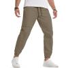imageJMIERR Mens Joggers Casual Pants Stretch Elastic Waist Drawstring Tapered Pants with PocketsA Beige