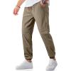 imageJMIERR Mens Joggers Casual Pants Stretch Elastic Waist Drawstring Tapered Pants with PocketsA Beige