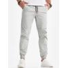 imageJMIERR Mens Joggers Casual Pants Stretch Elastic Waist Drawstring Tapered Pants with PocketsA Grey