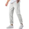 imageJMIERR Mens Joggers Casual Pants Stretch Elastic Waist Drawstring Tapered Pants with PocketsA Grey