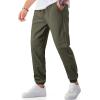 imageJMIERR Mens Joggers Casual Pants Stretch Elastic Waist Drawstring Tapered Pants with PocketsB Green