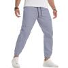 imageJMIERR Mens Joggers Casual Pants Stretch Elastic Waist Drawstring Tapered Pants with PocketsB Grey