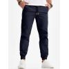 imageJMIERR Mens Joggers Casual Pants Stretch Elastic Waist Drawstring Tapered Pants with PocketsC Blue 1