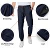 imageJMIERR Mens Joggers Casual Pants Stretch Elastic Waist Drawstring Tapered Pants with PocketsC Blue