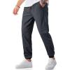 imageJMIERR Mens Joggers Casual Pants Stretch Elastic Waist Drawstring Tapered Pants with PocketsC Dark Grey
