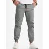 imageJMIERR Mens Joggers Casual Pants Stretch Elastic Waist Drawstring Tapered Pants with PocketsGrey 1