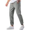 imageJMIERR Mens Joggers Casual Pants Stretch Elastic Waist Drawstring Tapered Pants with PocketsGrey 1