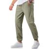 imageJMIERR Mens Joggers Casual Pants Stretch Elastic Waist Drawstring Tapered Pants with PocketsKhaki Green