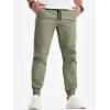 imageJMIERR Mens Joggers Casual Pants Stretch Elastic Waist Drawstring Tapered Pants with PocketsKhaki Green