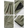 imageJMIERR Mens Joggers Casual Pants Stretch Elastic Waist Drawstring Tapered Pants with PocketsKhaki Green