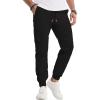 imageJMIERR Mens Joggers Casual Pants Stretch Elastic Waist Drawstring Tapered Pants with Pockets0 Black