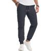 imageJMIERR Mens Joggers Casual Pants Stretch Elastic Waist Drawstring Tapered Pants with PocketsC Dark Grey