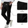 imageJMIERR Mens Chino Pants Casual Stretch Waist Tapered Trousers with PocketsA Black